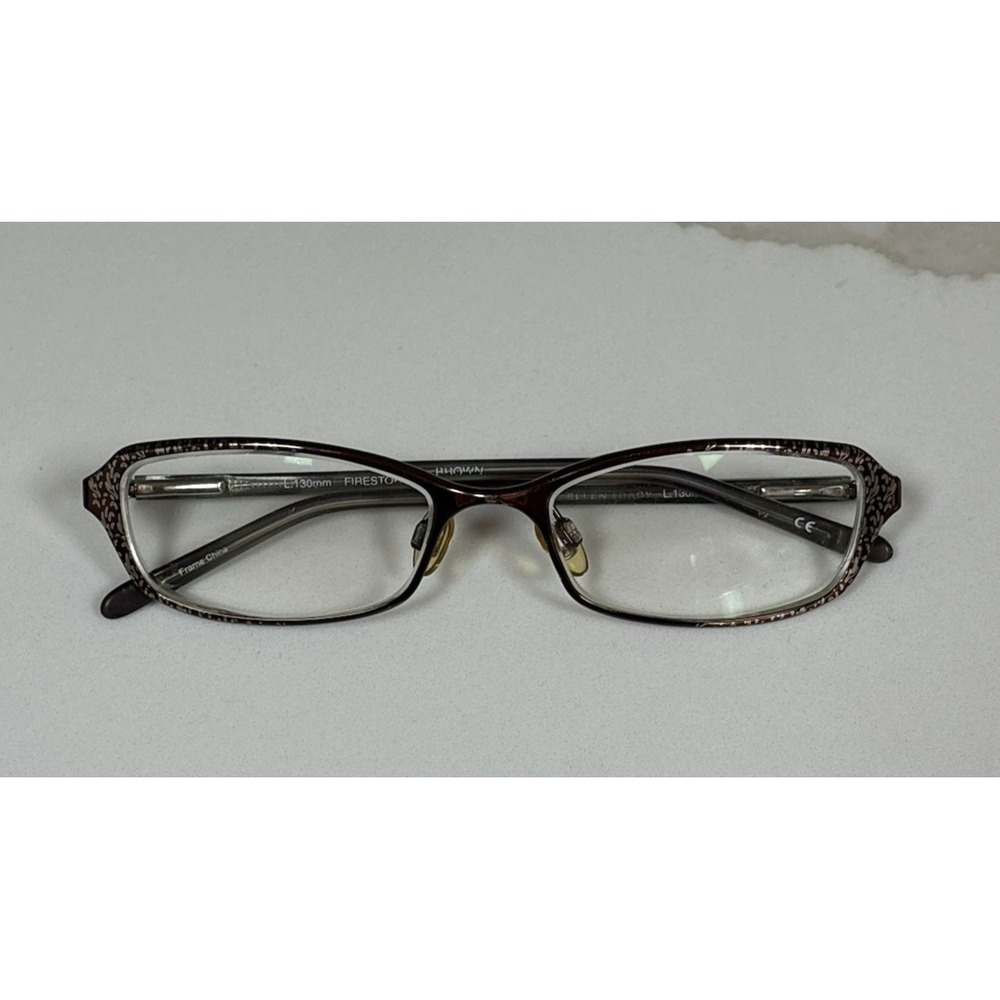 Ellen Tracy Firestorm Eyeglass 51 17 135mm Brown Floral Print FRAMES ONLY